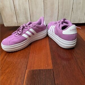 Adidas Women's Purple and White Sneakers